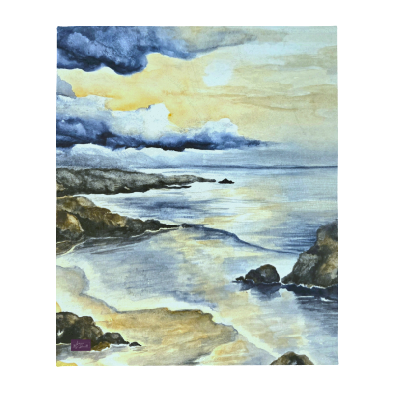 Stormy Beach Throw Blanket
